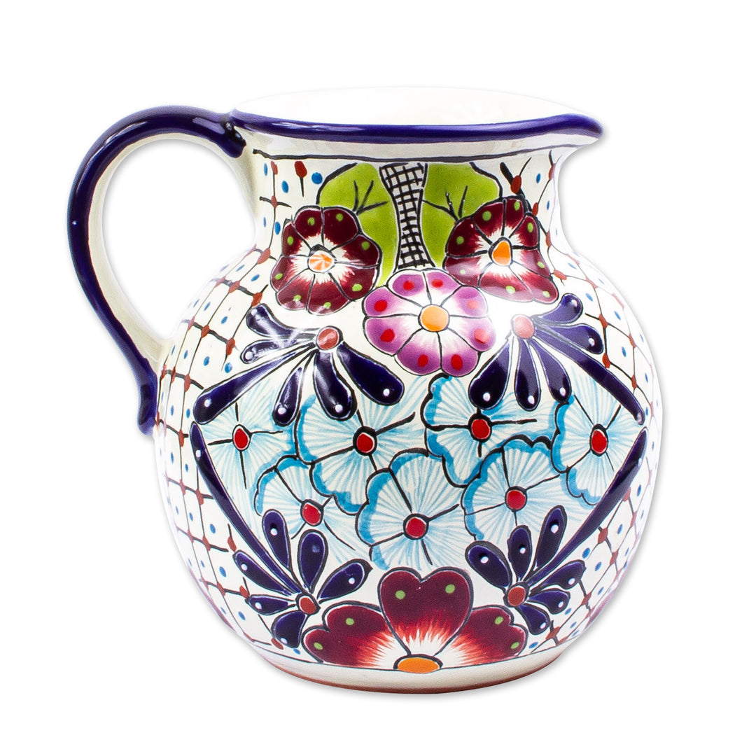 Colorful Talavera-style Ceramic Pitcher - Colors of Mexico