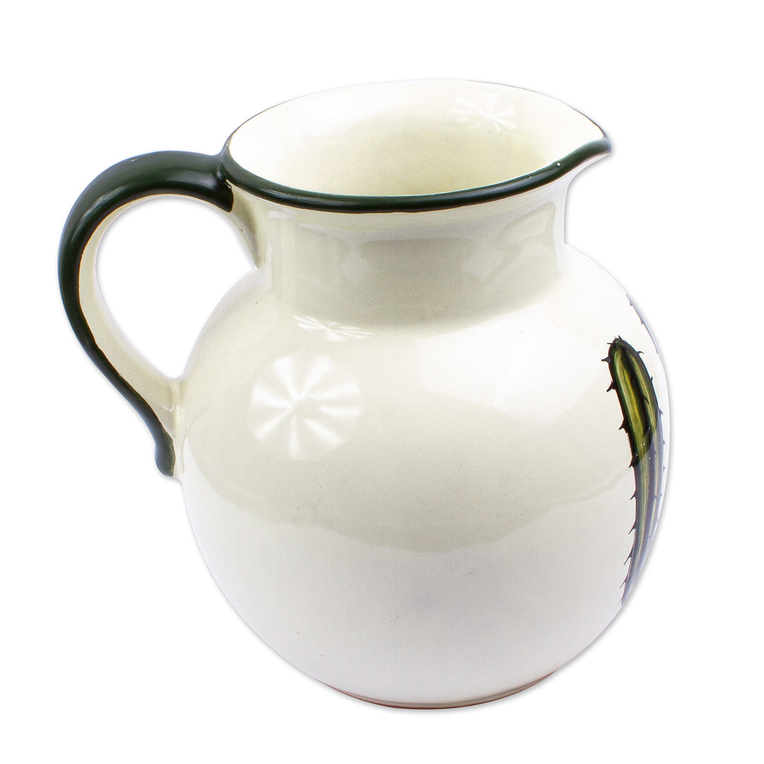 Hand Crafted Cactus Pitcher from Mexico - Saguaro