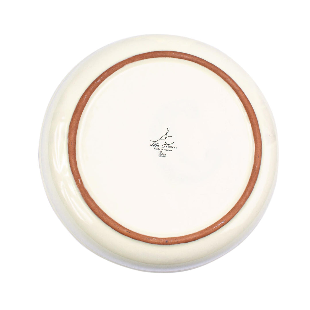 Hand Made Ceramic Serving Bowl with Cactus Motif - Saguaro