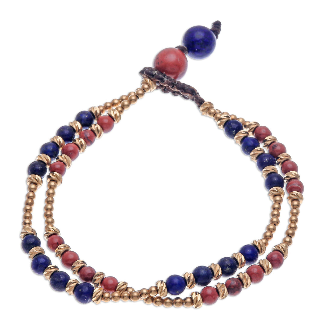 Jasper and Lapis Lazuli Beaded Bracelet - Carnival in Blue