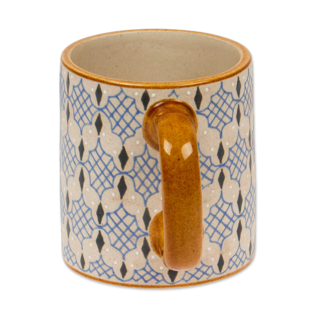 Artisan Crafted Ceramic Mug - Web of Dew