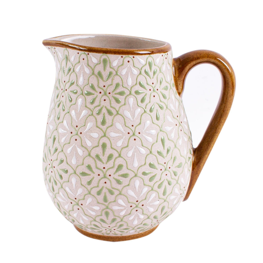 Artisan Crafted Ceramic Pitcher from Mexico - Flourish in Green