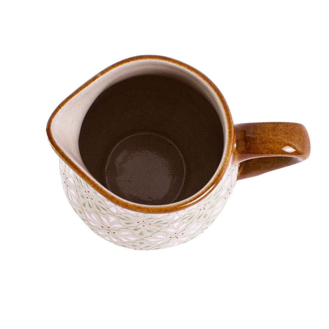 Artisan Crafted Ceramic Pitcher from Mexico - Flourish in Green