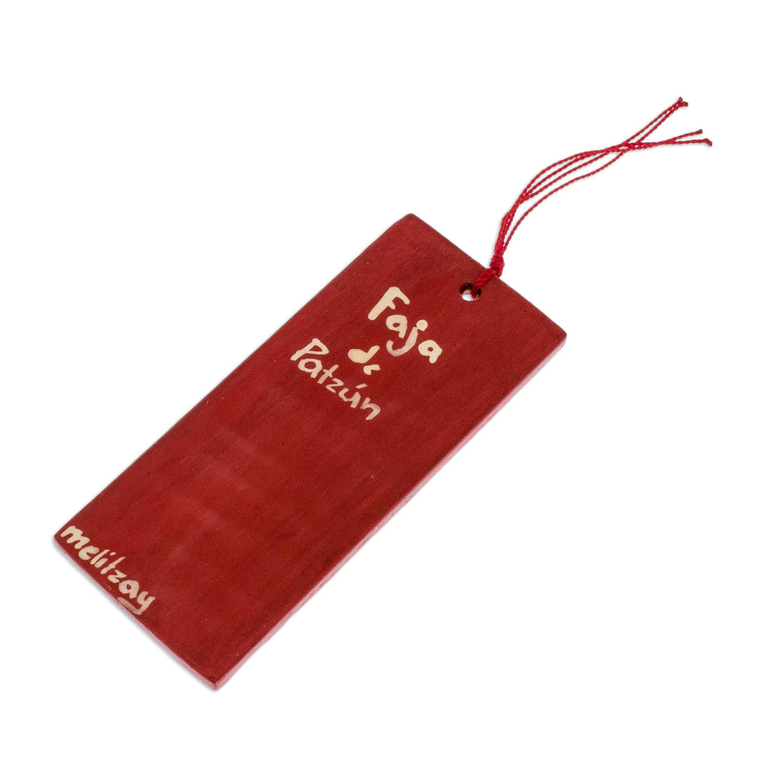 Hand-Painted Colorful Wood Bookmark - Patzún Belt
