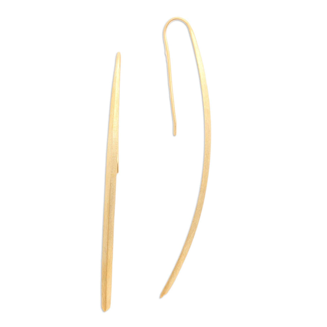 Handcrafted Gold-Plated Drop Earrings - Graceful Arc