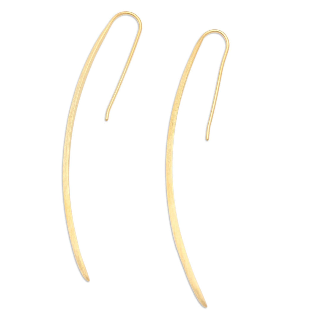 Handcrafted Gold-Plated Drop Earrings - Graceful Arc