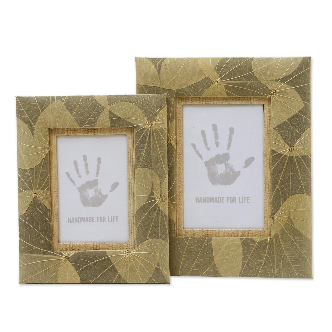 Hand Made Natural Fiber Photo Frames (4x6 and 3x5) - Autumn Spirit in Grey