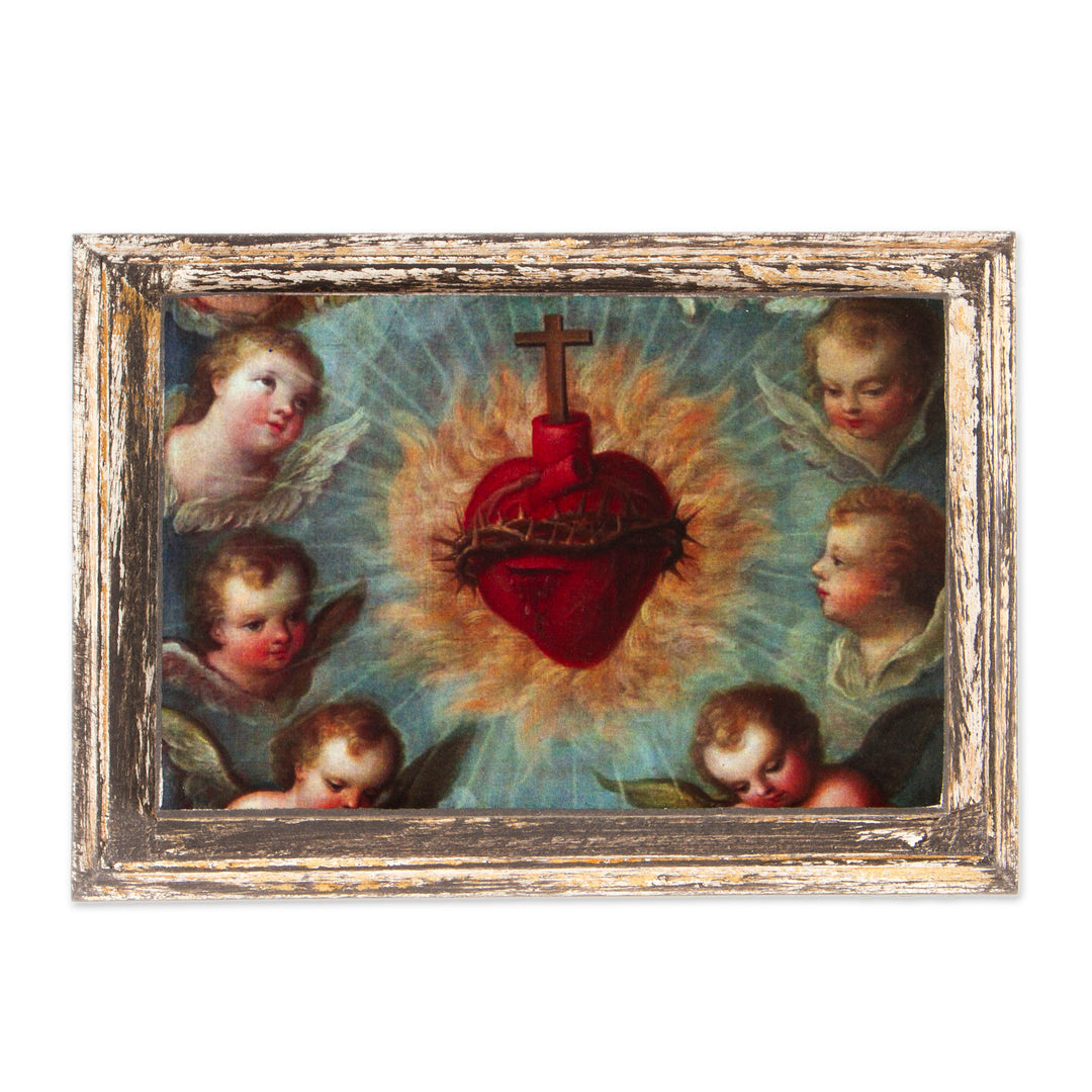 Decoupage Jewelry Box with Sacred Heart from Mexico - Sacred Heart