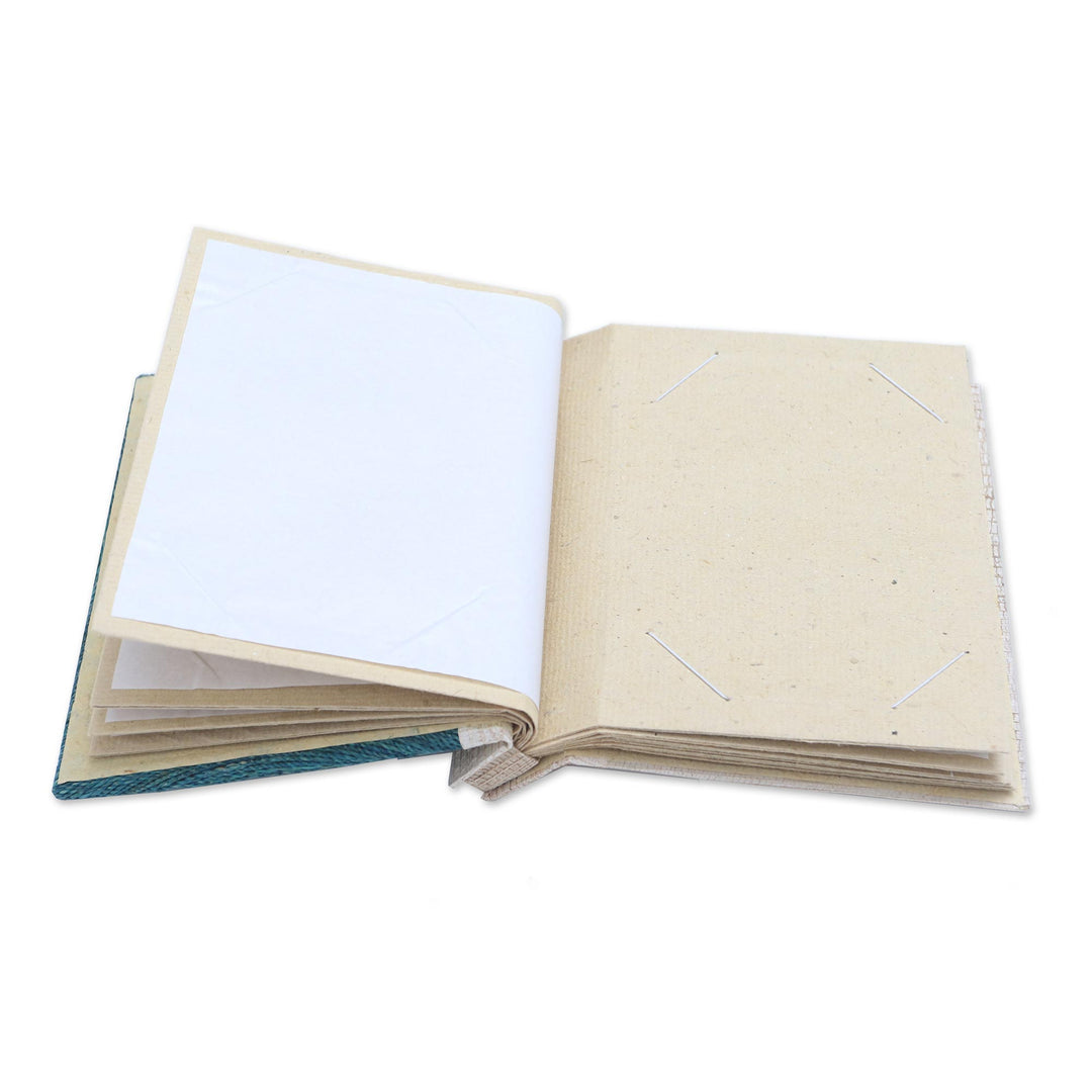 Natural Fiber Dolphin Journal in Blue - Pisces Sign in Blue