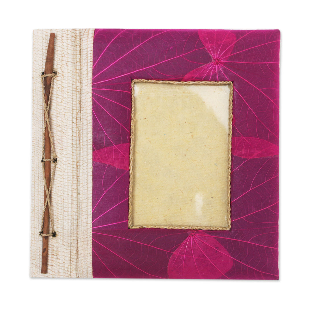 Pink Natural Fiber Leaf-Motif Photo Album - Autumn Spirit in Pink