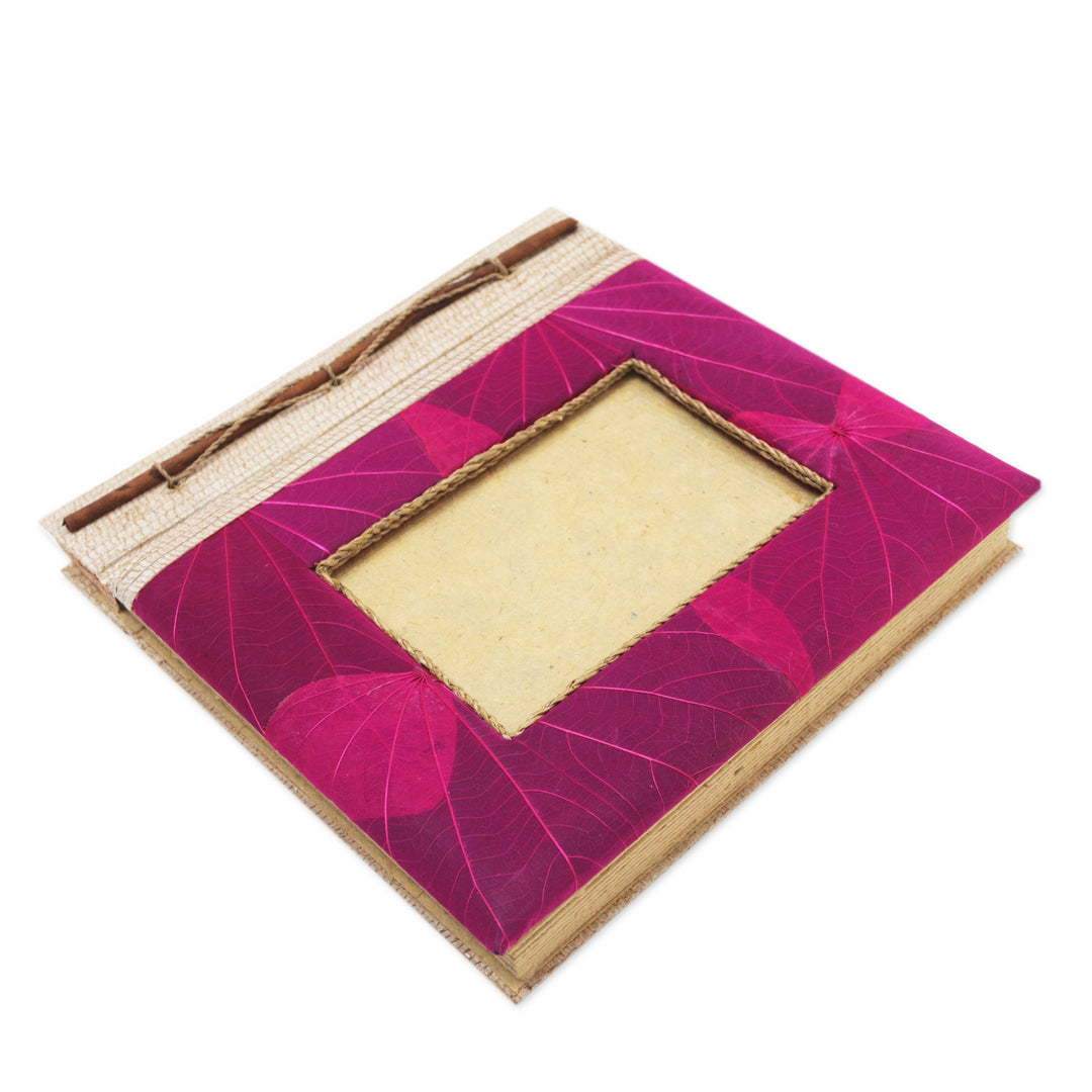 Pink Natural Fiber Leaf-Motif Photo Album - Autumn Spirit in Pink