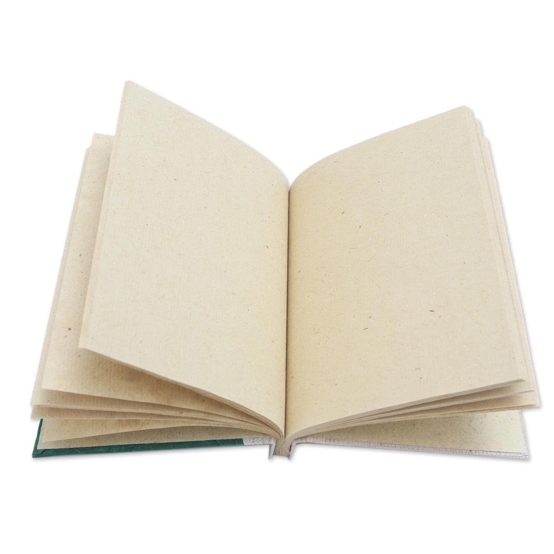 Green Natural Fiber Turtle-Motif Journal - Tortoise Thoughts in Green