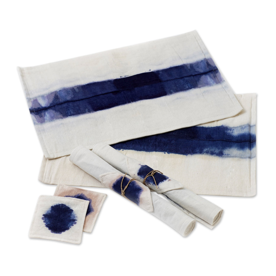 Hand Crafted Placemats and Coasters (Set for 4) - Indigo River