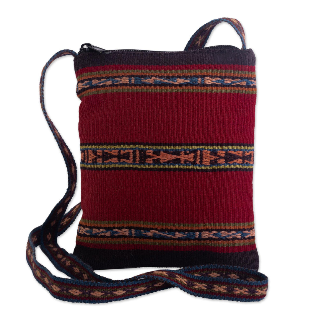 Hand Loomed Alpaca Shoulder Sling Bag - Cusco Glyphs