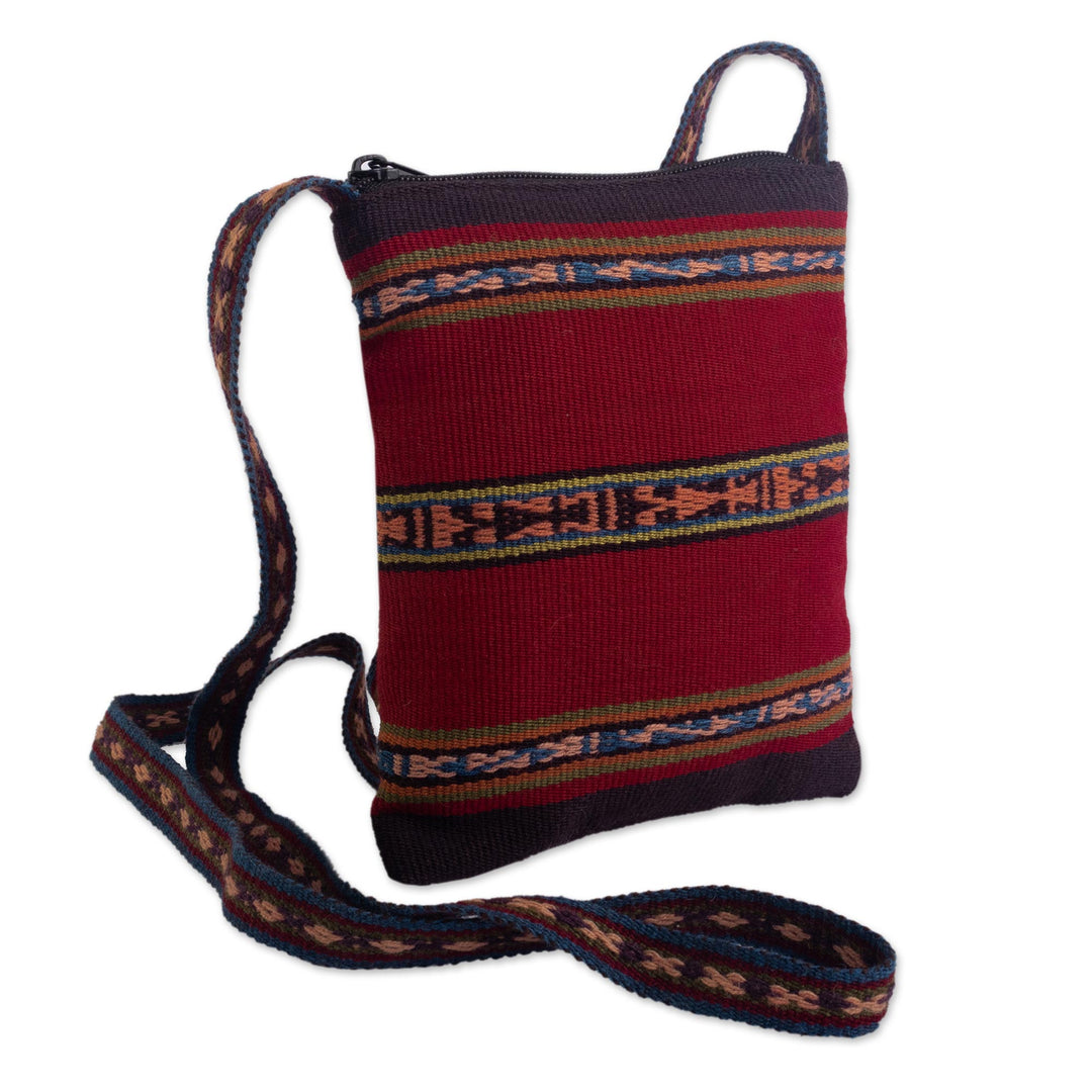 Hand Loomed Alpaca Shoulder Sling Bag - Cusco Glyphs