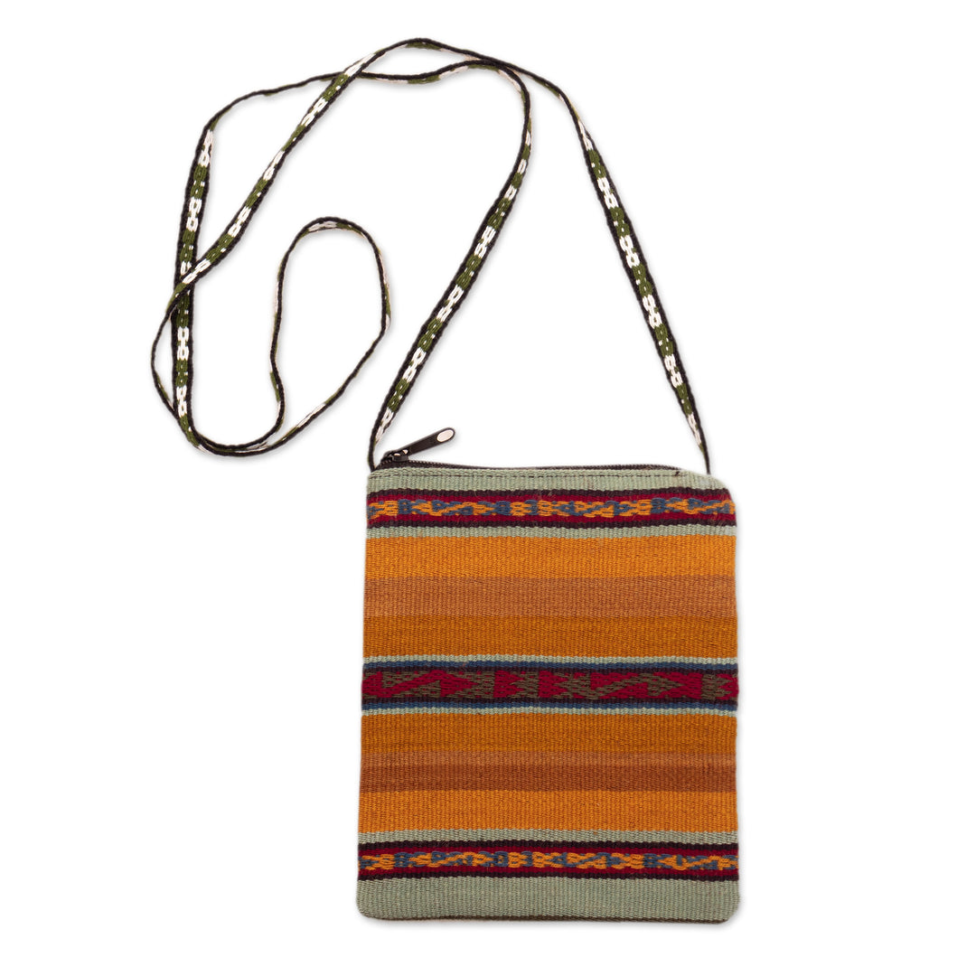 Sunrise Striped Alpaca Wool Shoulder Bag - Inca Sunrise