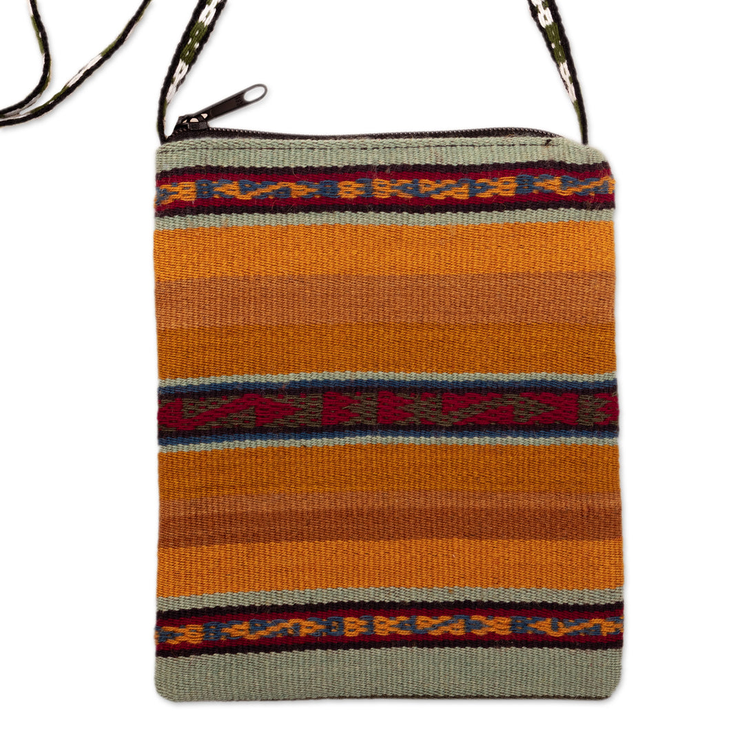 Sunrise Striped Alpaca Wool Shoulder Bag - Inca Sunrise