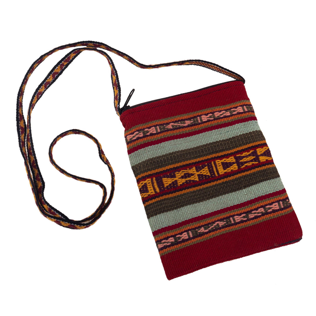 Handmade Alpaca Shoulder Bag - Cusco Crimson