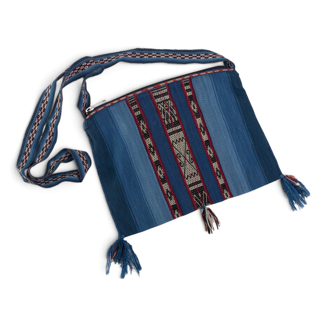 Tasseled Blue Alpaca Shoulder Bag - Soulful Spirit