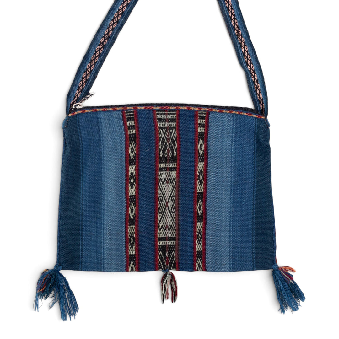 Tasseled Blue Alpaca Shoulder Bag - Soulful Spirit