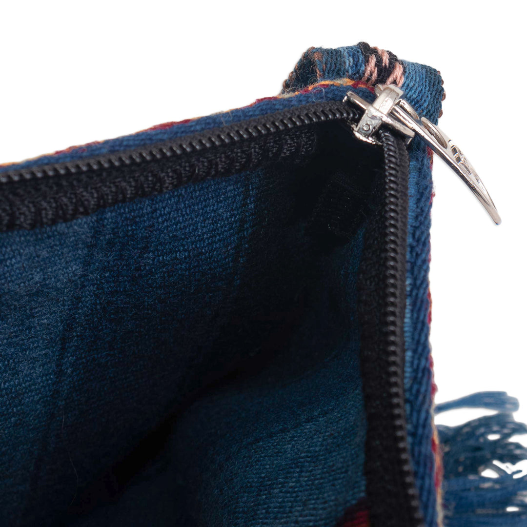 Tasseled Blue Alpaca Shoulder Bag - Soulful Spirit