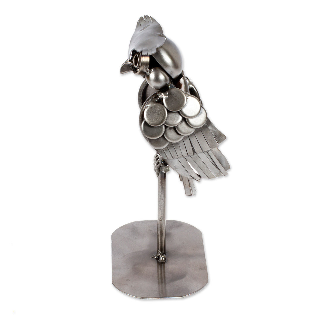 Hand Crafted Owl Metal Sculpture - Owl Lookout