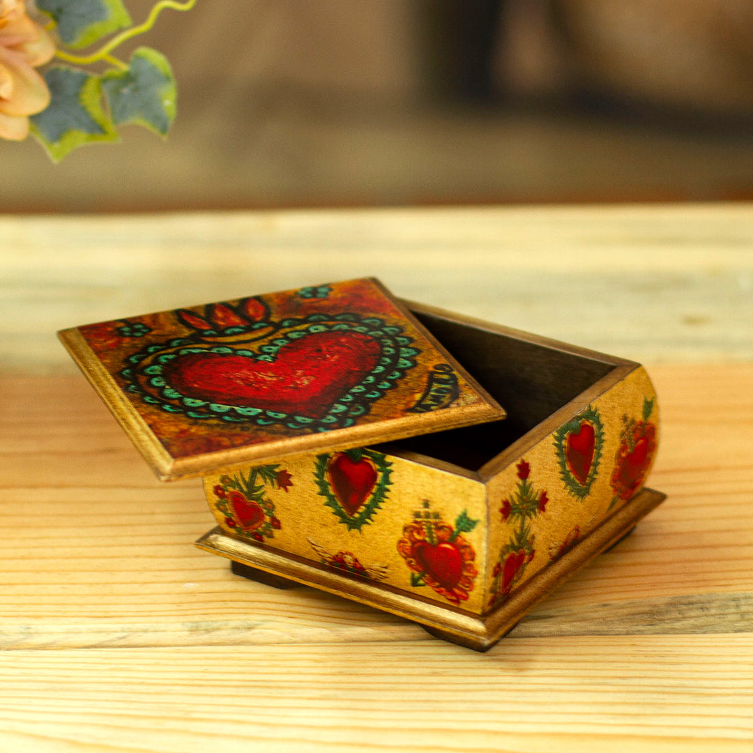 Sacred Heart Motif Decorative Box - Tonala Sacred Heart