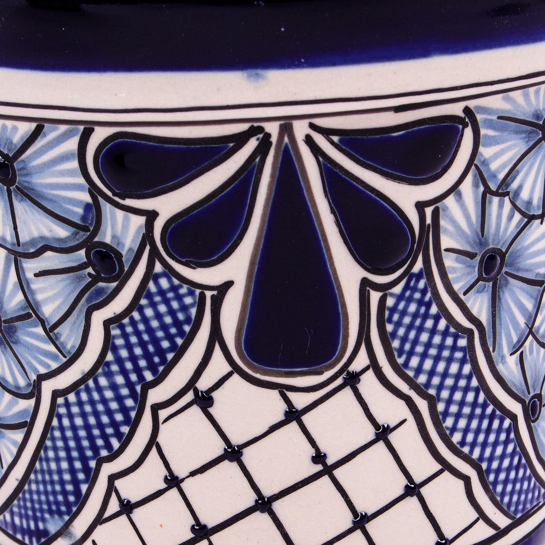 Small Cobalt Ceramic Flower Pot (6.25 Inch Diameter) - Cobalt Garden