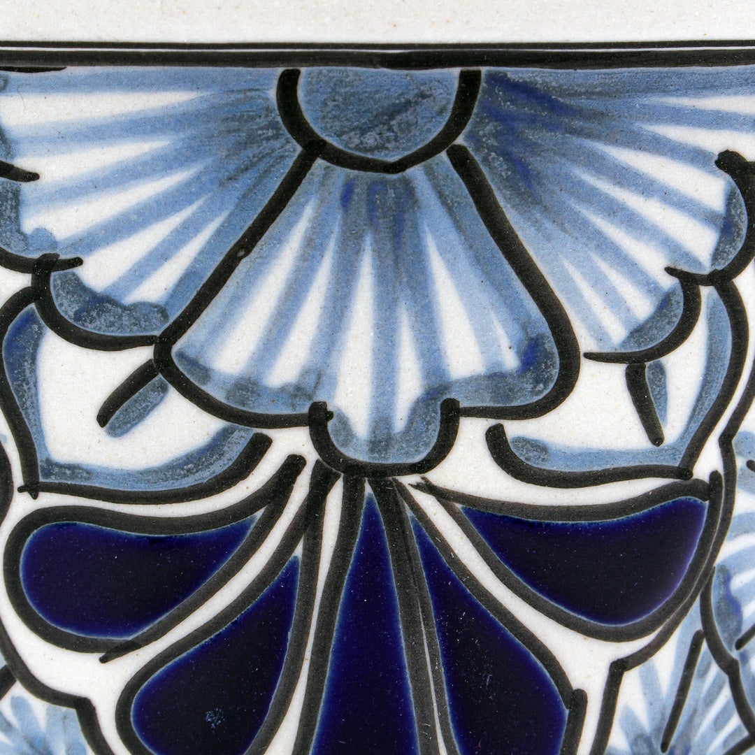 Hand Painted Cobalt Flower Pot (4.7 Inch Diameter) - Cobalt Garden