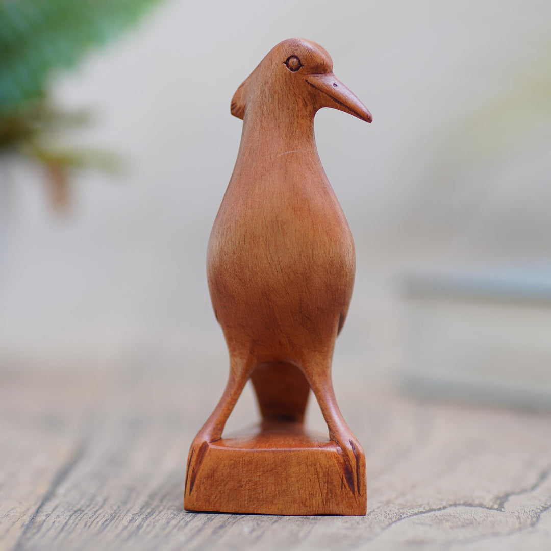 Hand Made Suar Wood Bird Sculpture - Baby Dove