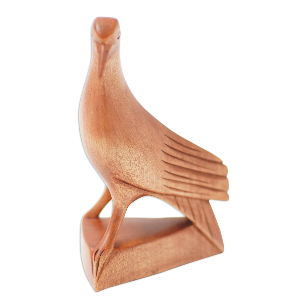 Hand Made Suar Wood Bird Sculpture - Baby Dove