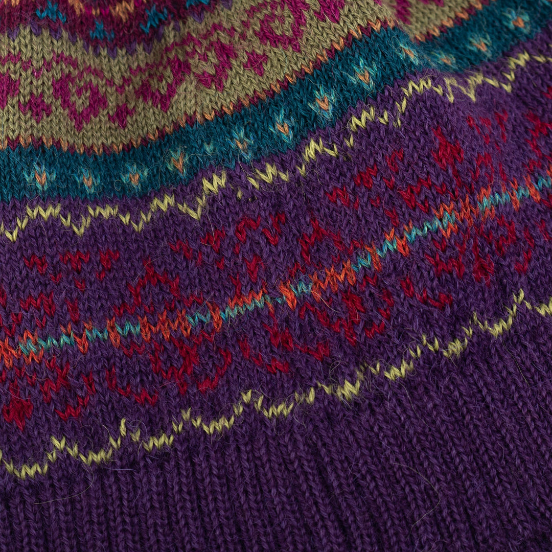 Jewel-Toned 100% Alpaca Knit Hat - Jewel of the Andes