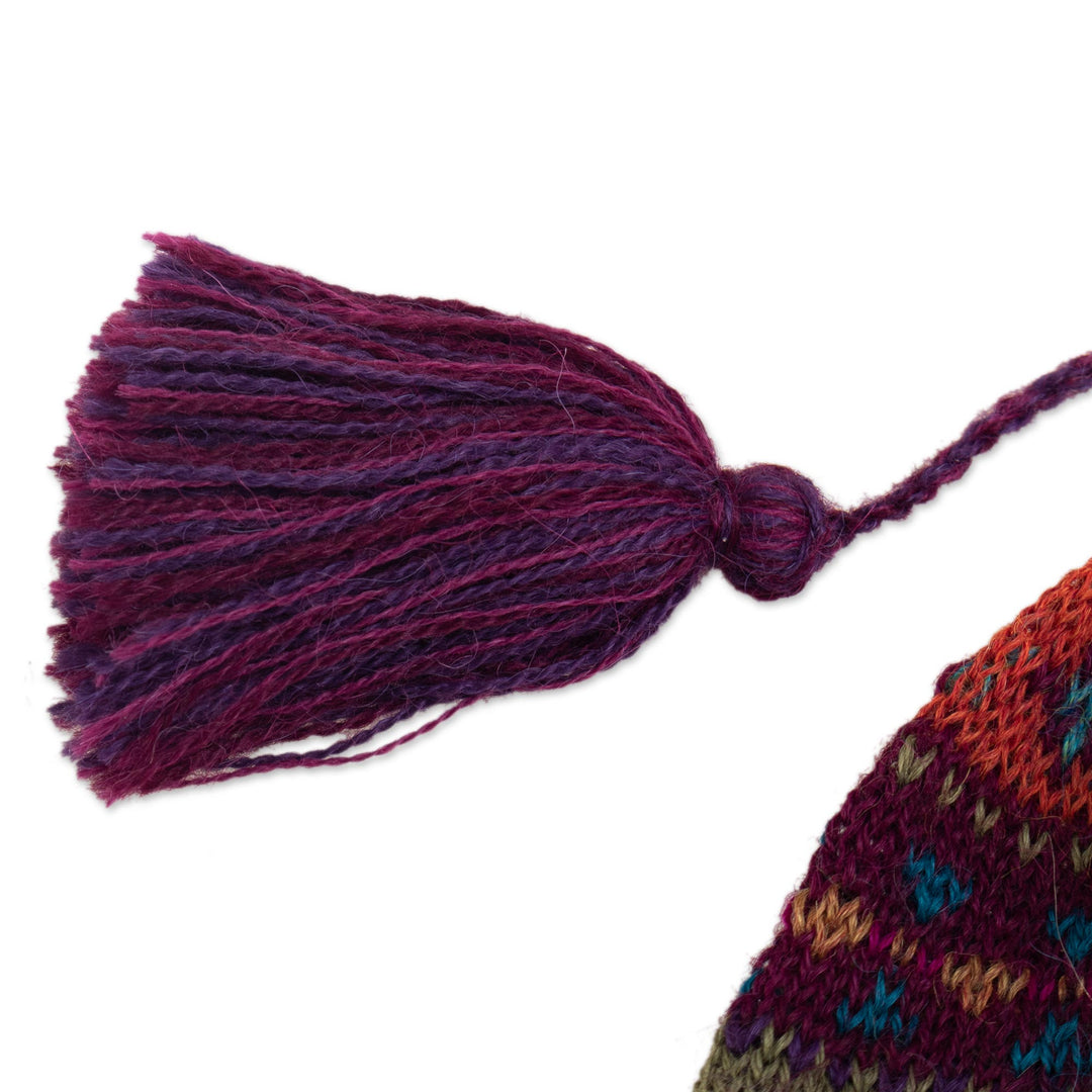 Jewel-Toned 100% Alpaca Knit Hat - Jewel of the Andes