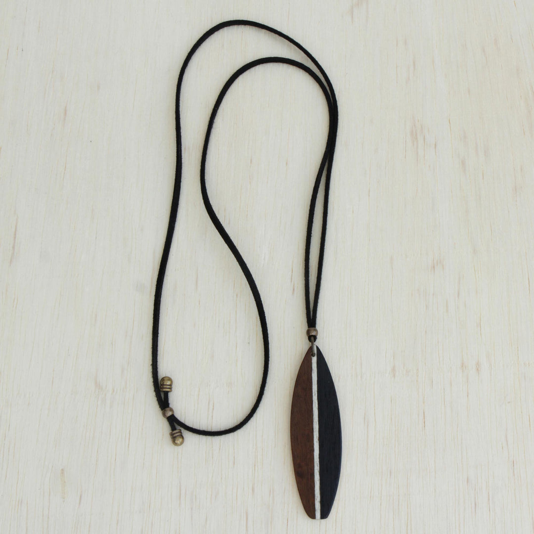Men's Brown Wood Pendant Necklace form Brazil - Surfer's Spirit
