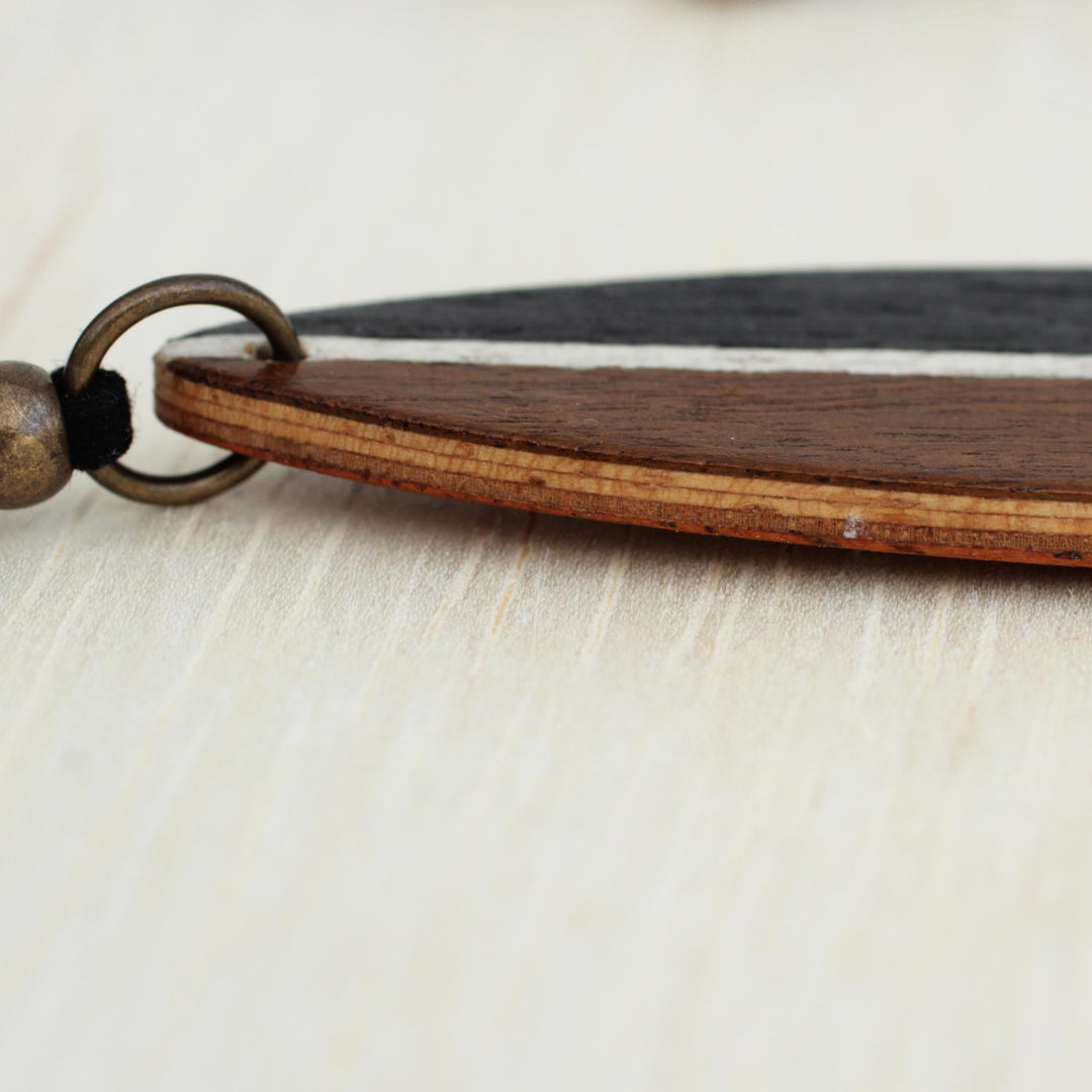 Men's Brown Wood Pendant Necklace form Brazil - Surfer's Spirit