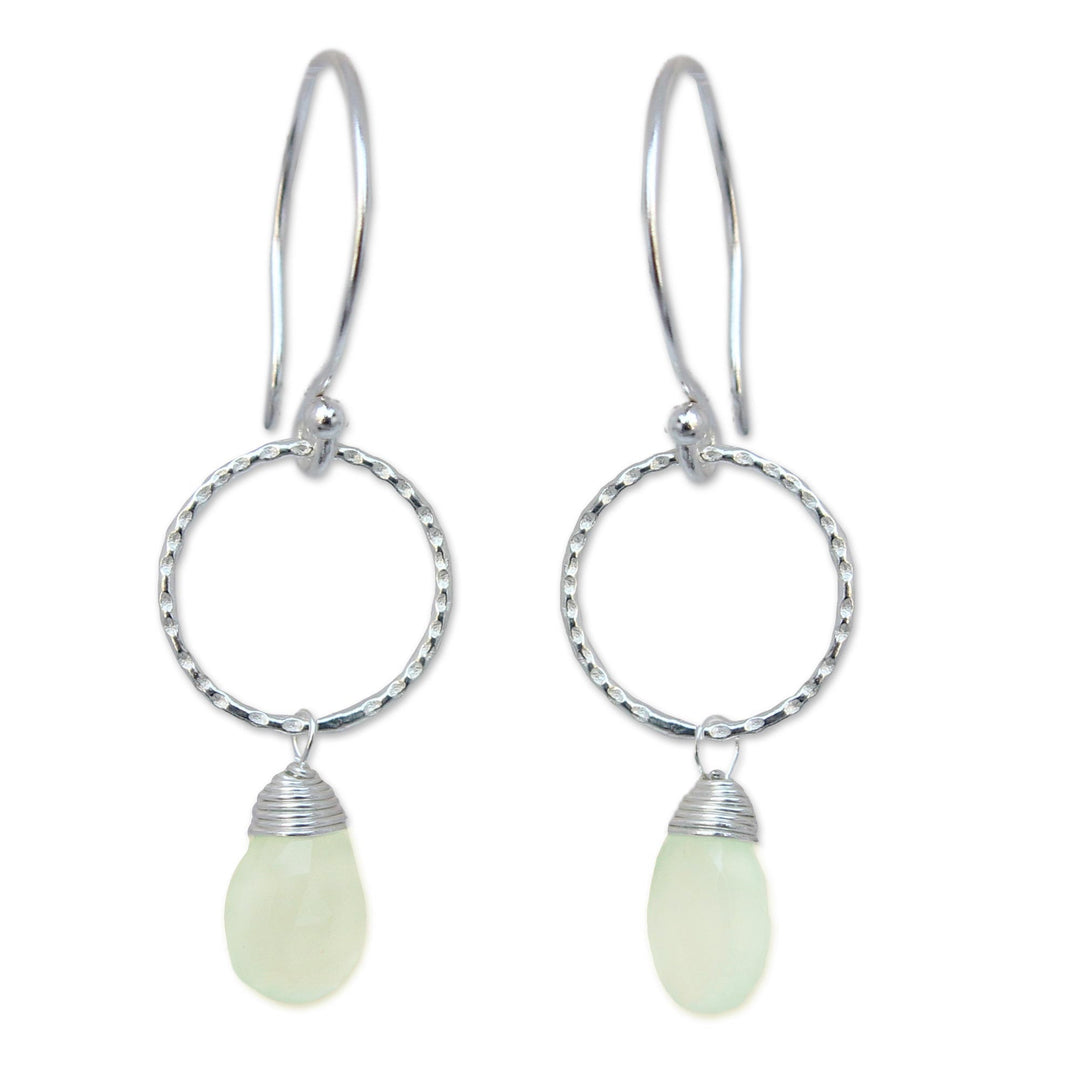 Sterling Silver and Chalcedony Dangle Earrings - Mystic Whisper