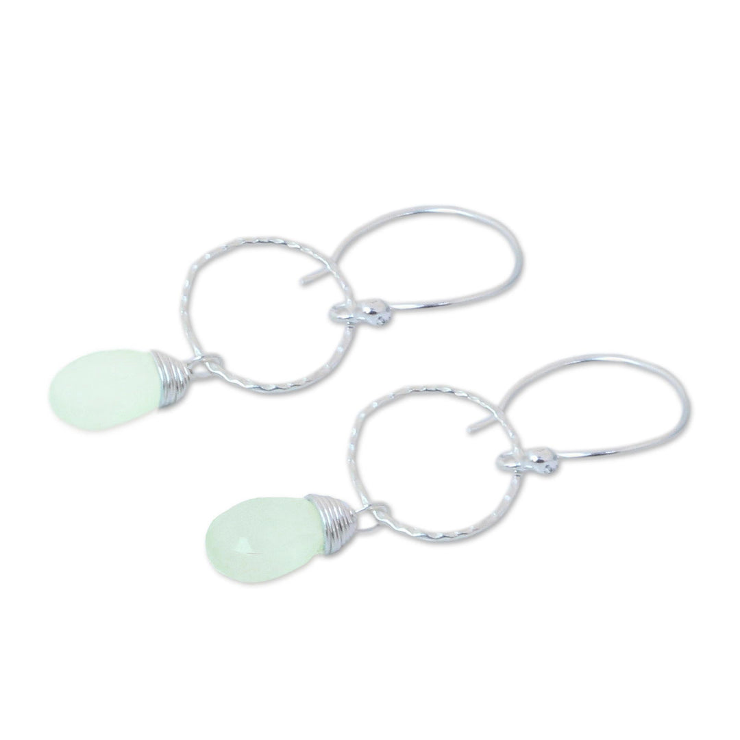 Sterling Silver and Chalcedony Dangle Earrings - Mystic Whisper
