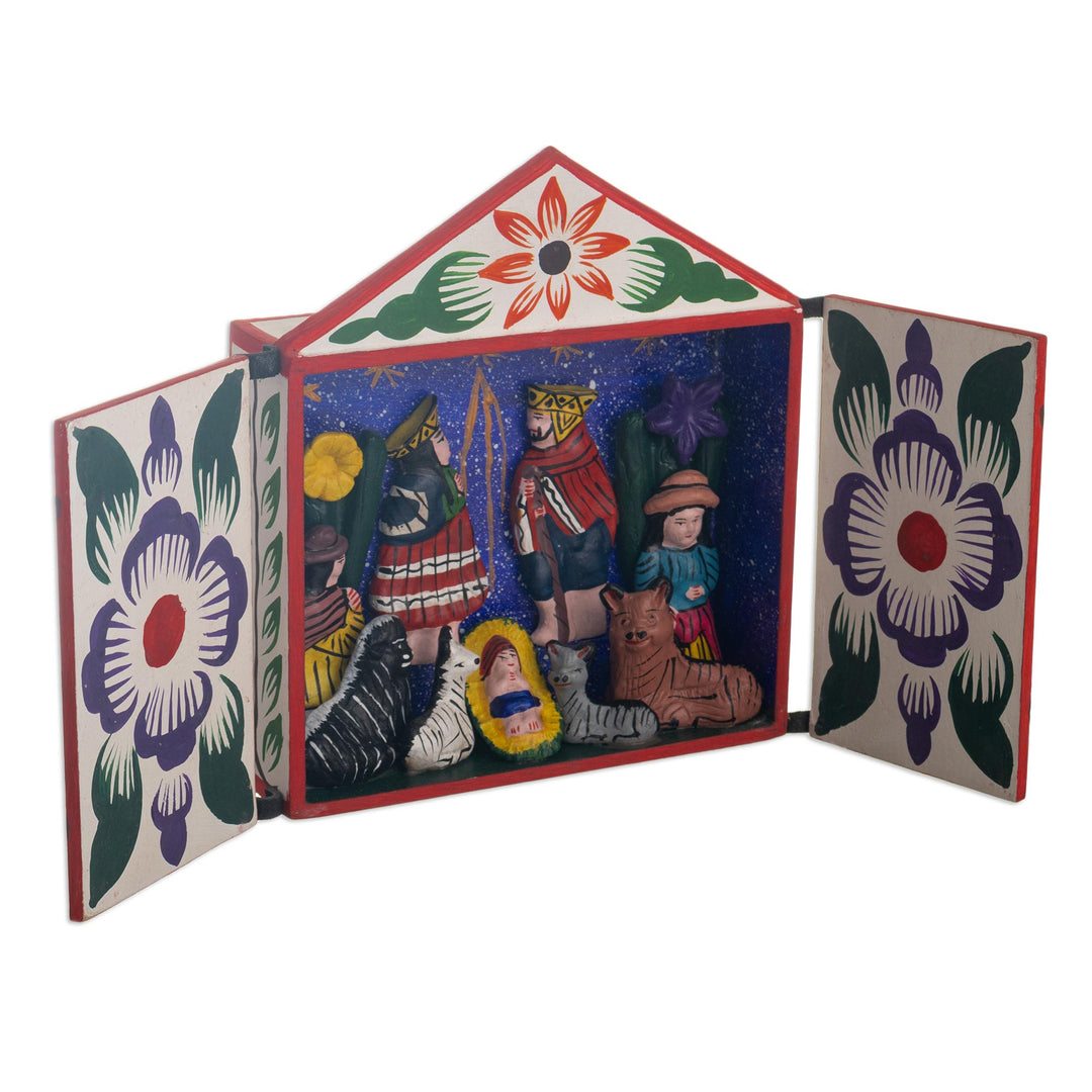 Nativity-Themed Retablo - Night in Bethlehem