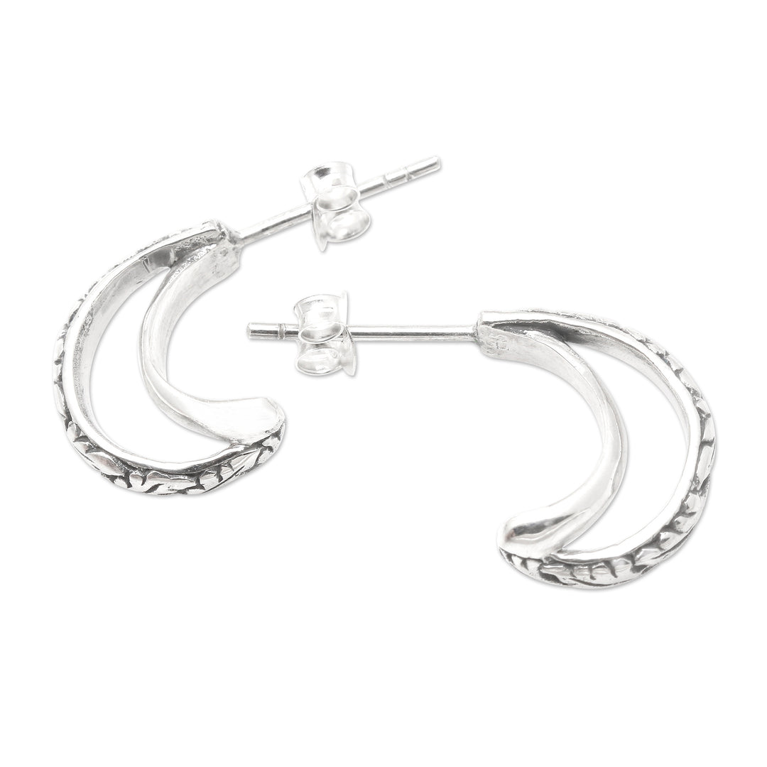 Sterling Silver Leaf-Motif Drop Earrings - Cashew Leaves