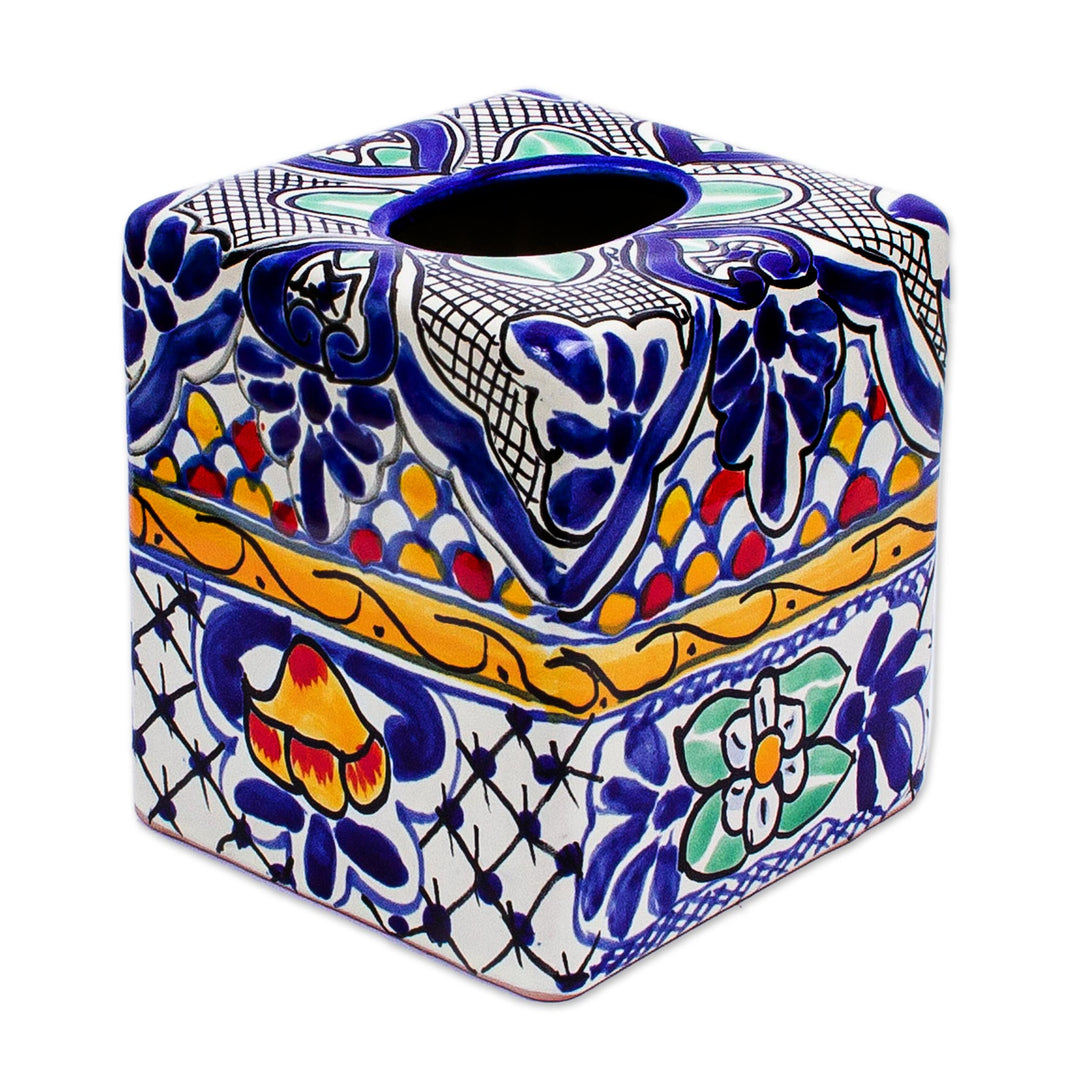 Hand-Painted Tissue Box Cover - Hacienda Colors