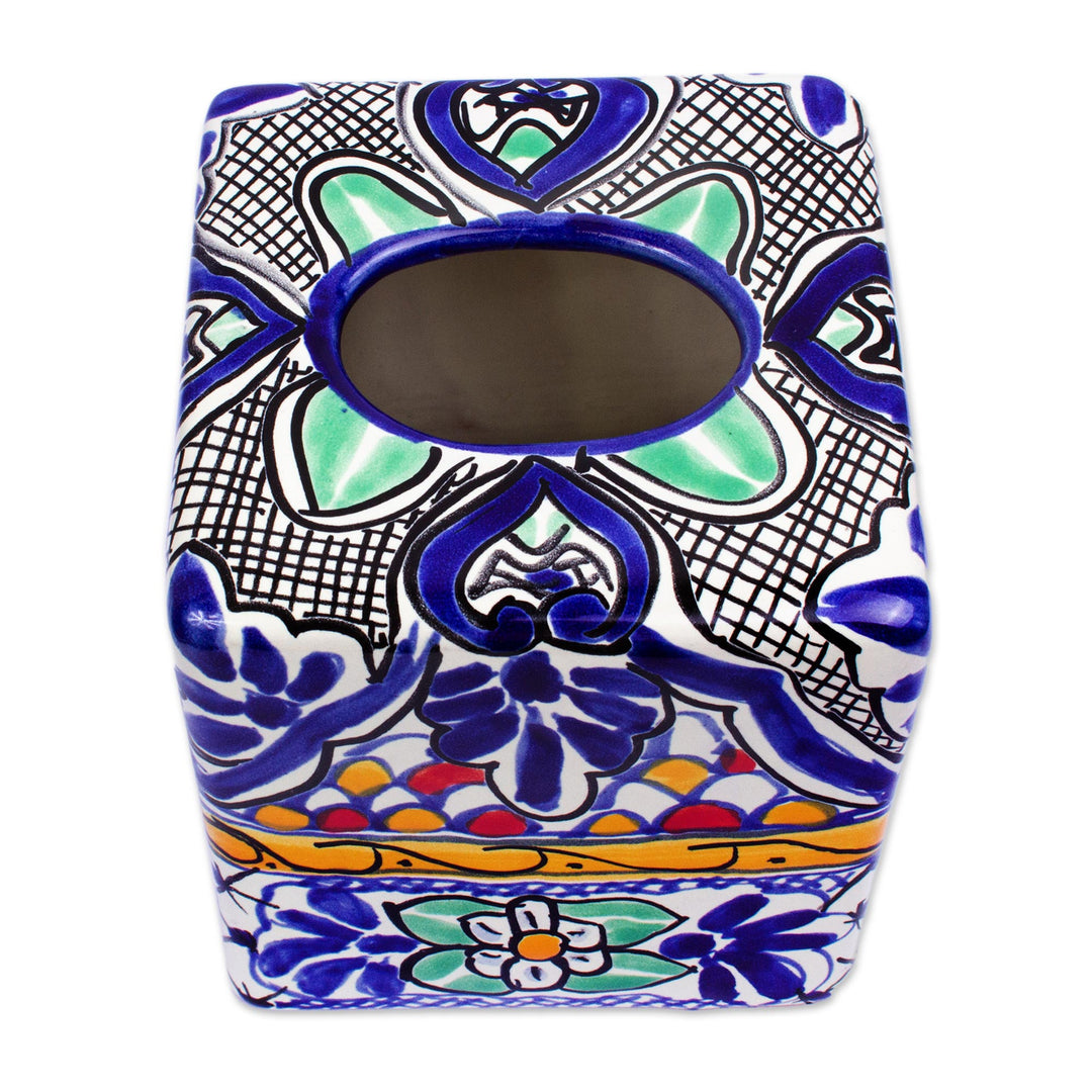 Hand-Painted Tissue Box Cover - Hacienda Colors