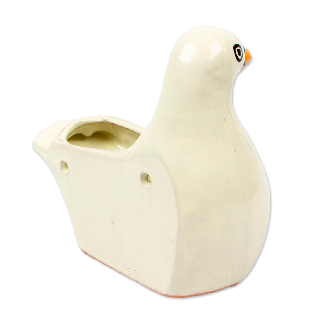 Hand-Painted Ceramic Dove Planter - Esperanza