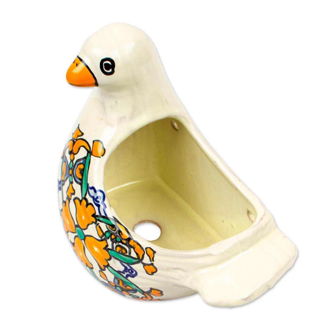 Hand-Painted Ceramic Dove Planter - Esperanza