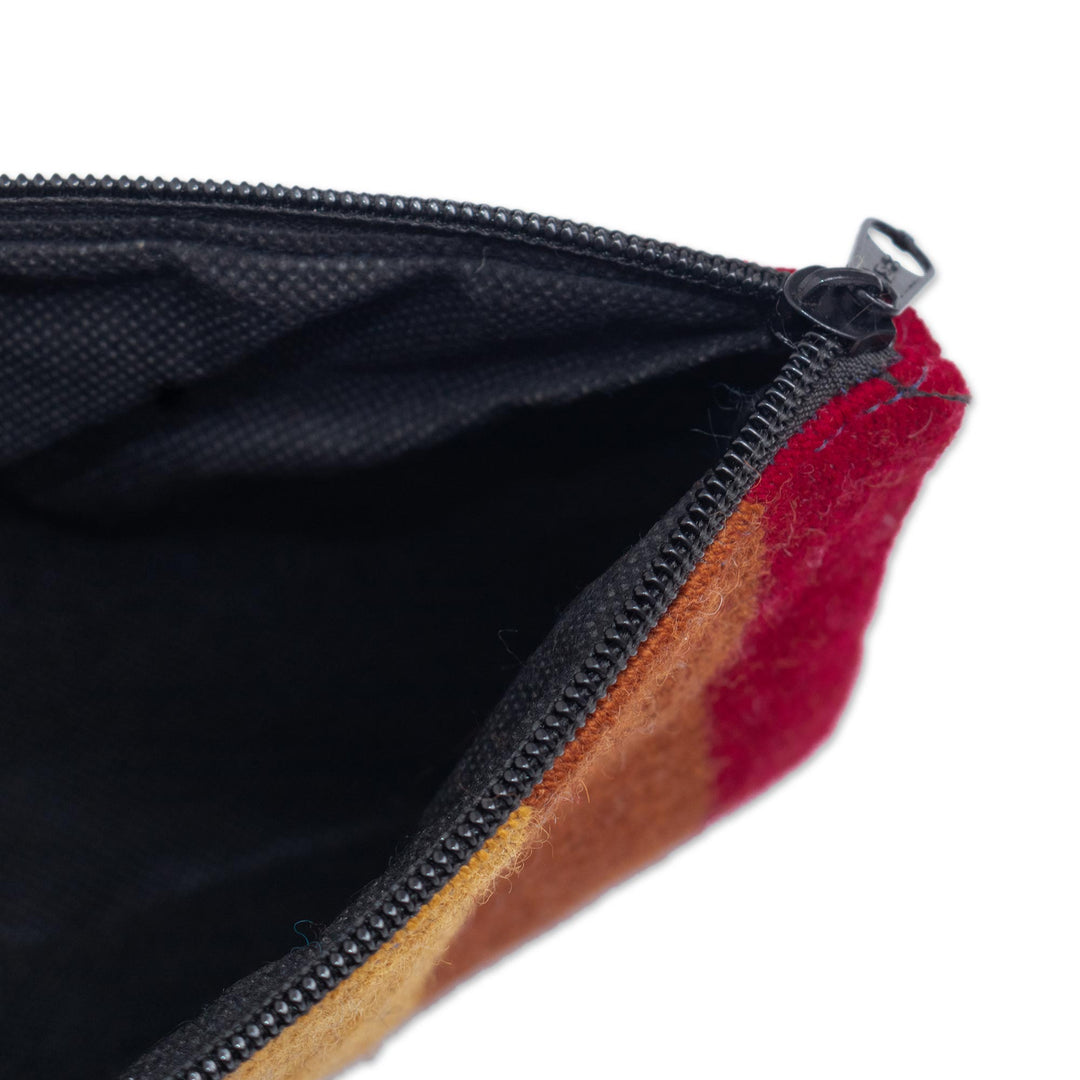 Handloomed Multicolored Wool Clutch - Peruvian Rainbow