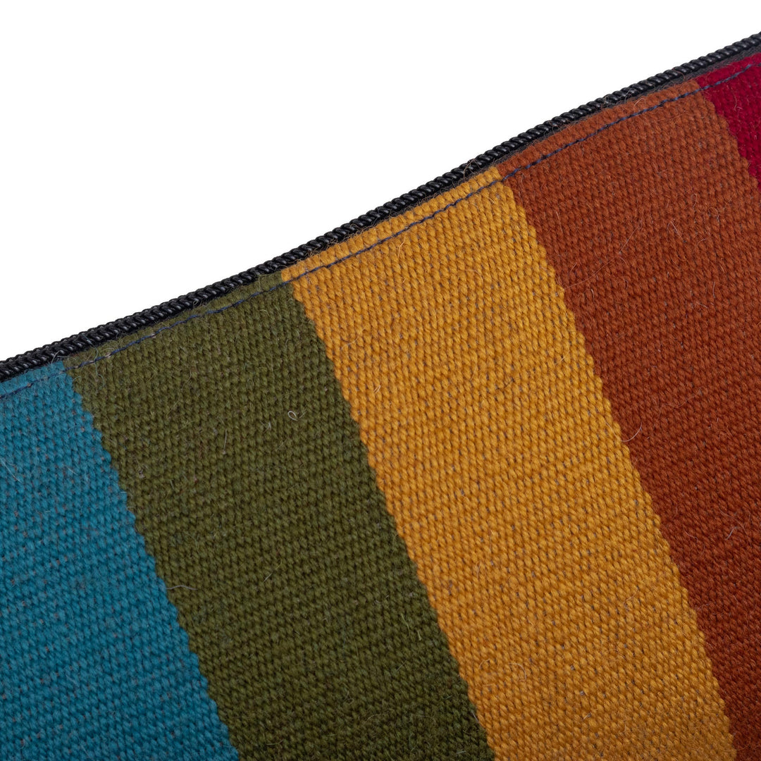 Handloomed Multicolored Wool Clutch - Peruvian Rainbow