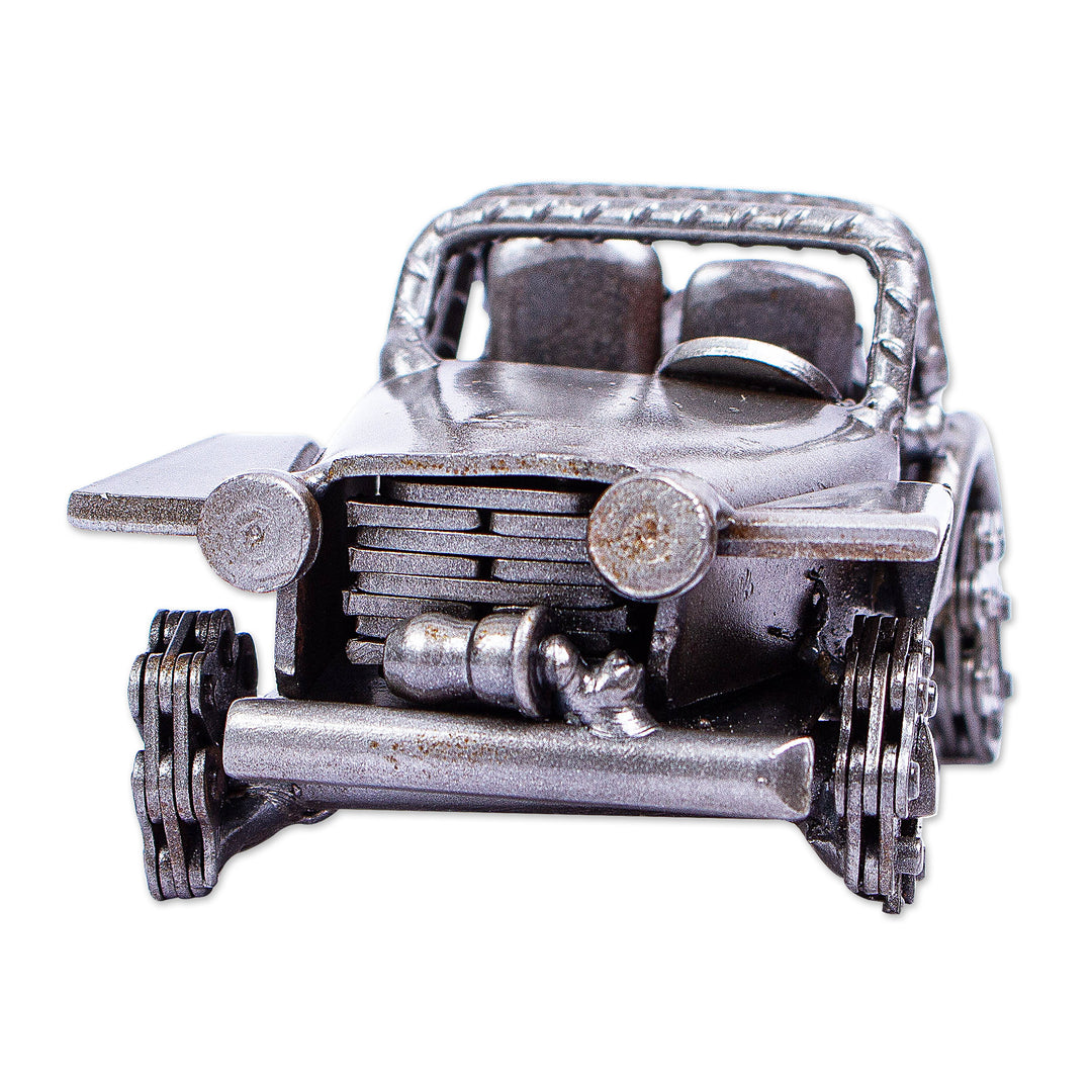 Small Rustic Jeep Sculpture - Mini Rustic Jeep