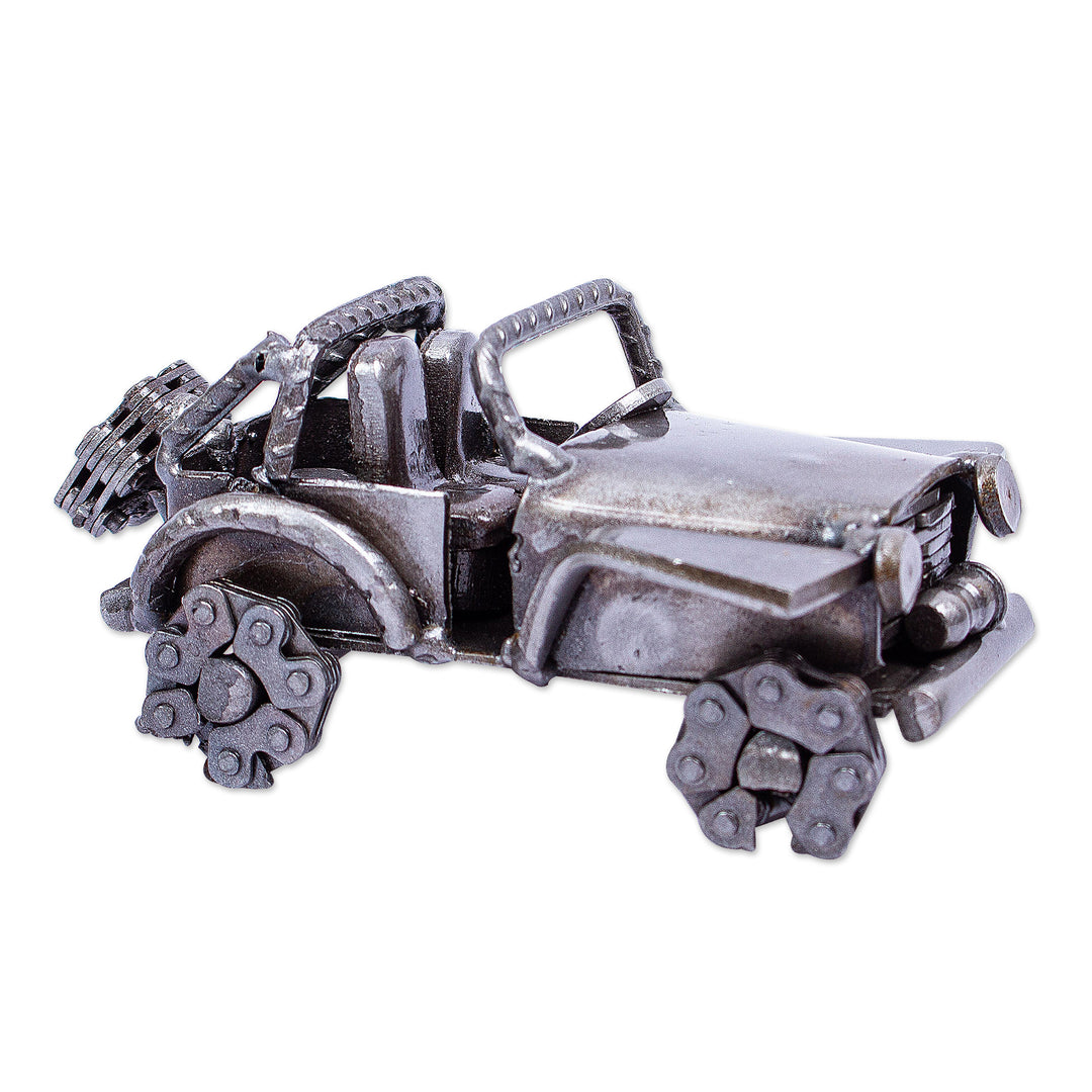 Small Rustic Jeep Sculpture - Mini Rustic Jeep