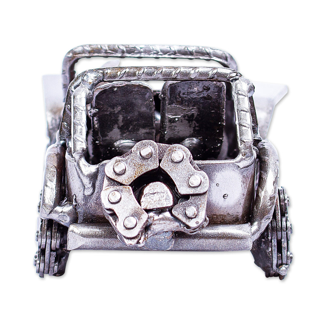 Small Rustic Jeep Sculpture - Mini Rustic Jeep