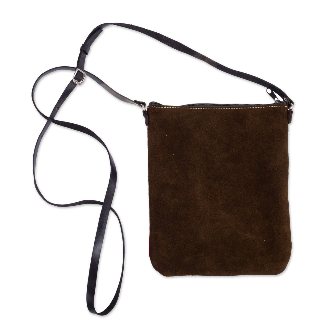 Artisan-Crafted Leather and Suede Sling - Cusco Cartouche