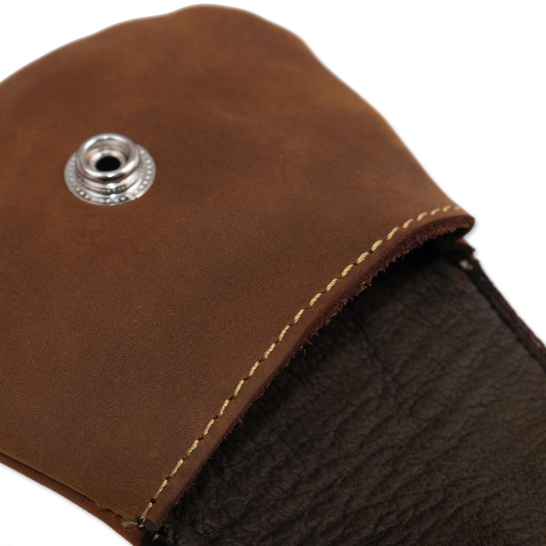 Unisex Brown Leather Coin Purse - Spare Change